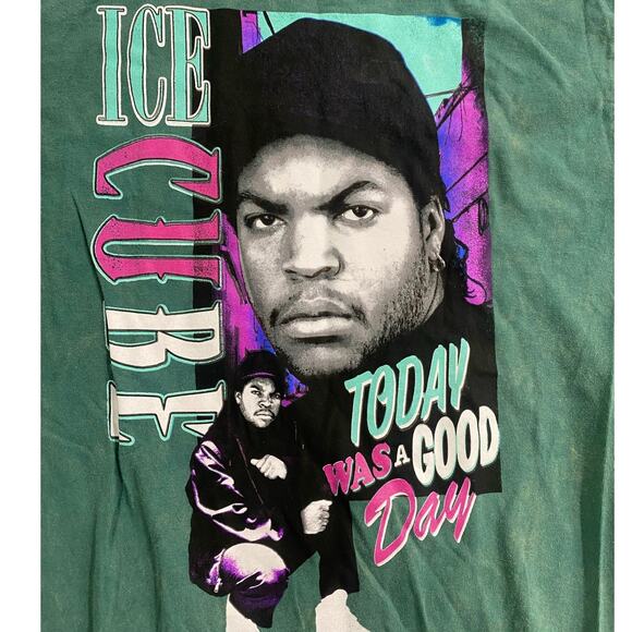 Ice Cube It Was a Good Day Mineral Wash Green T-Shirt M - Picture 2 of 5